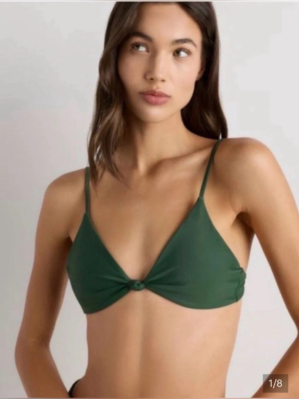Quince Italian Knot Front Bikini Swim
Top Women's Size Medium Palm Green NEW